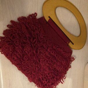 Hand-Crocheted Alpaca Fiber Purse with Wooden Handle – Made in Peru